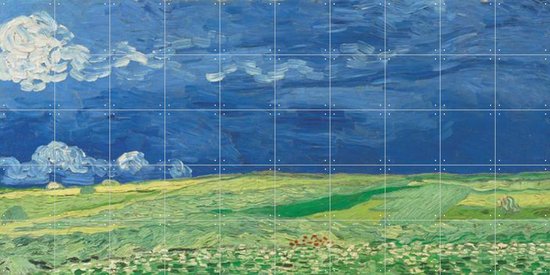 IXXI Korenveld onder onweerslucht - Vincent van Gogh - Wanddecoratie - 100 x 200 cm