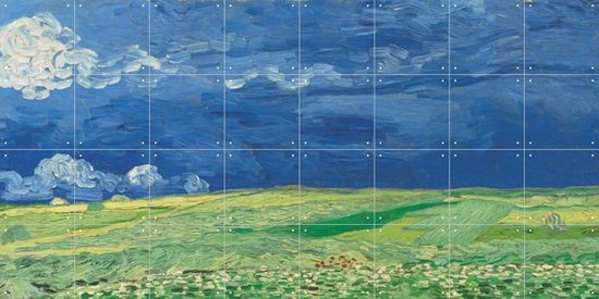 IXXI Korenveld onder onweerslucht - Vincent van Gogh - Wanddecoratie - 80 x 160 cm