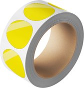 Ronde gele stickers, 25 meter op rol 40 mm - 580 per rol