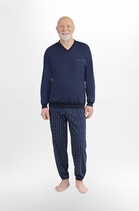 Martel Karol - pyjama marineblauw-100% katoen - gemaakt in Europa XXL