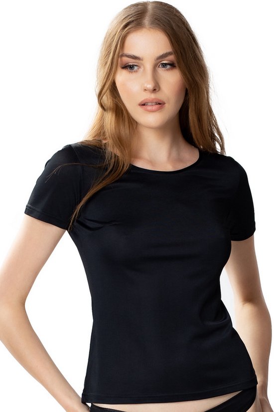 T-shirt - Lara- soie vegan - noir L / XL