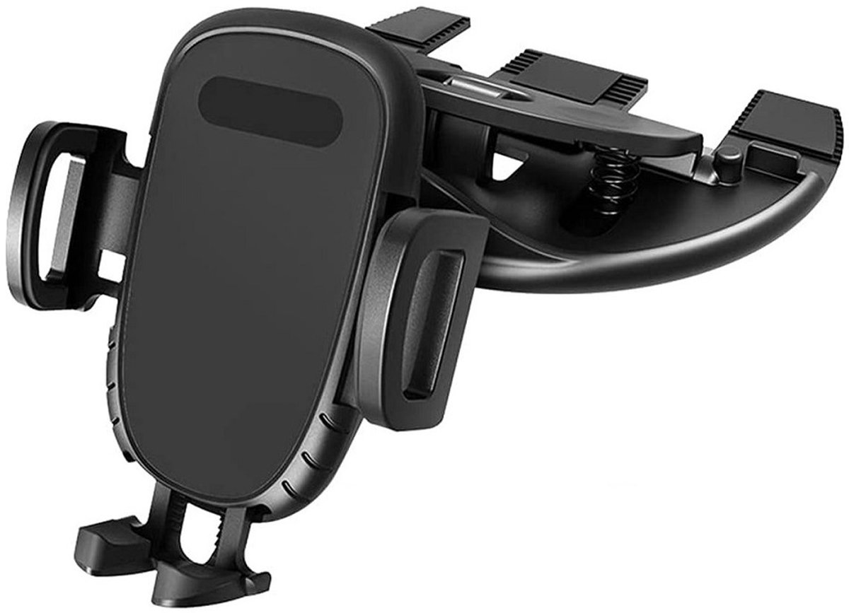 LuxeBass Telefoonhouder Auto (zwart) | Klem- en kliksysteem | Schijflade van CD speler - LB524