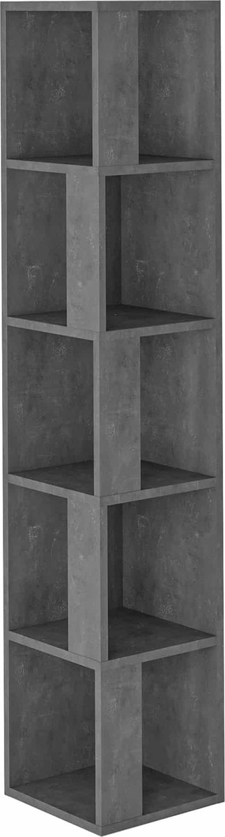 Hocus Picus Boekenkast 6 Planken - Retro Grijs - 31x31x158 cm