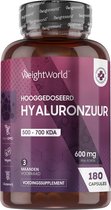 WeightWorld Hyaluronzuur 600 mg - 180 capsules - Vegan supplement