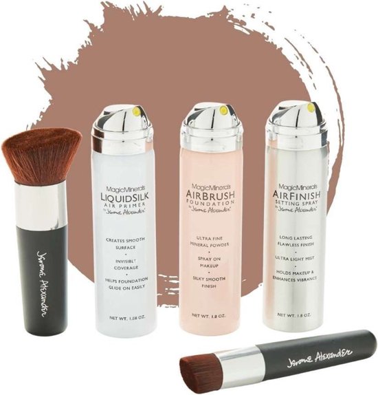Magic Minerals AirBrush Foundation 5 delige set by Jerome Alexander Medium Dark bol
