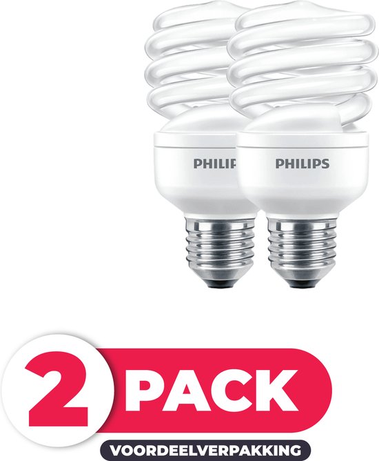 Philips Spiraal Spaarlamp E27 - 23W (110W) - Warm Wit Licht - Niet Dimbaar  - 2 stuks | bol.com