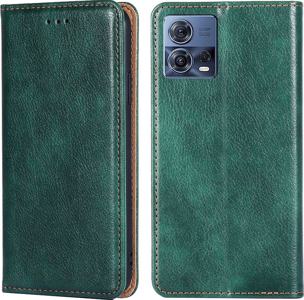Mobigear Telefoonhoesje geschikt voor Motorola Edge 30 Fusion Hoesje | Mobigear Wallet Bookcase Portemonnee | Pasjeshouder voor 2 Pasjes | Telefoonhoesje voor Pinpas / OV Kaart / Rijbewijs - Groen