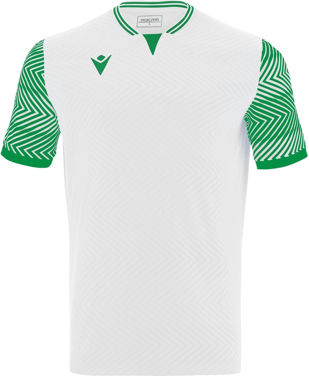 Macron Tureis Shirt Korte Mouw Heren - Wit / Groen | Maat: 5XL