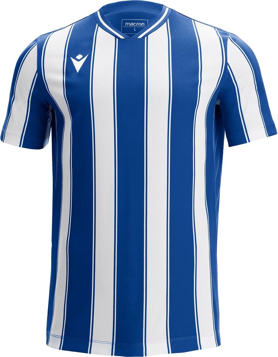 Macron Sceptrum Shirt Korte Mouw Heren - Royal / Wit | Maat: 5XL