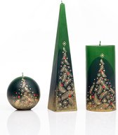 Kaarsen - Set - Handgeschilderd - kerstboom - kerst - kaars