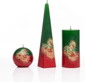 Omslag Kaarsen - Set - Handgeschilderd - kerstboom - kerst - kerstverlichting
