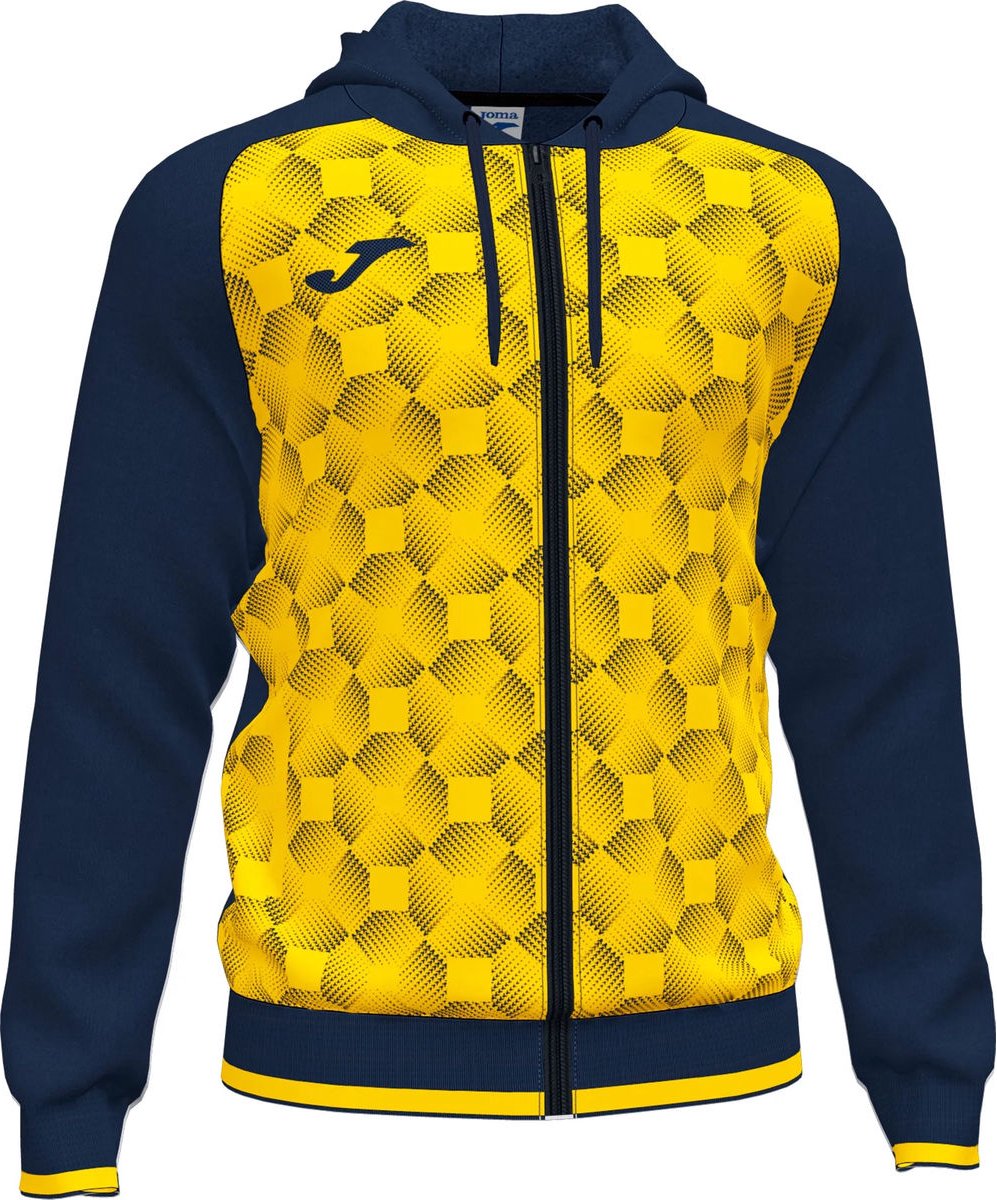 Joma Supernova III Jas Met Kap Kinderen - Marine / Geel | Maat: 152