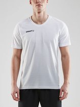 Craft Pro Control Stripe Shirt Korte Mouw Dames - Wit / Zilver | Maat: L