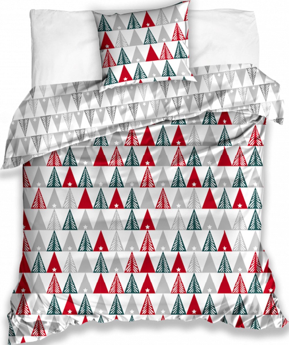 Carbotex Kerst Dekbedovertrek kerstbomen - 200 x 220 cm