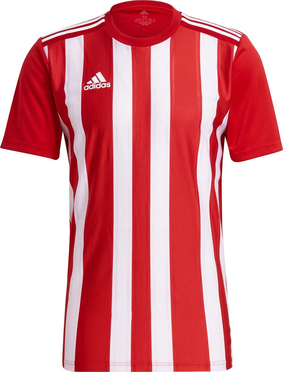 Adidas Striped 21 Shirt Korte Mouw Heren - Rood / Wit | Maat: 2XL