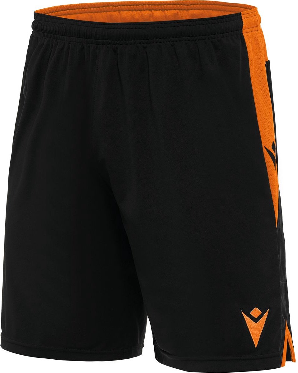 Macron Tempel Short Kinderen - Zwart / Oranje | Maat: 9-10 Y