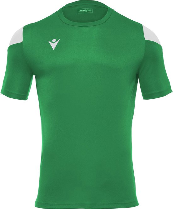 Macron Polis Shirt Korte Mouw Kinderen - Groen / Wit | Maat: 11-12 Y