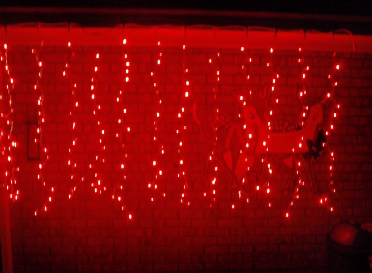 Kerst Gordijn 4 Meter - Rood - Merkloos