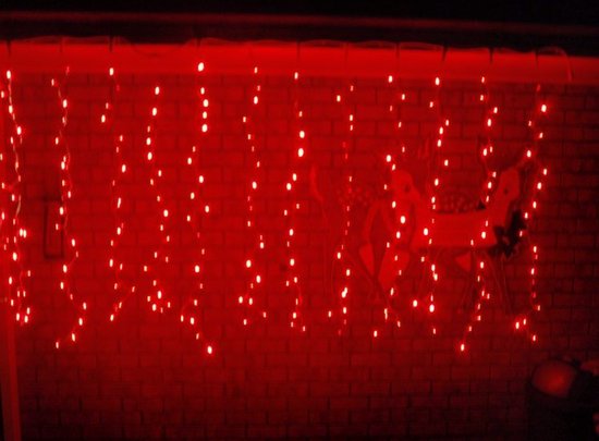 Rideau de Noël 4 mètres - Rouge