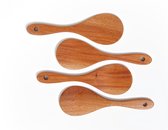 Cuillère à riz en bois Khaya - lot de 2 - fabriquée à la main à partir de bois durable