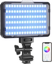 Neewer® - RGB videolamp met APP-bediening - 360 ° Full Color Led Cameralicht CRI95 + Dimbaar 3200K-5600K - 9 lichtscènes voor YouTube DSLR-camera Camcorder Fotoverlichting (Batterij Niet Inbegrepen) - RGB176