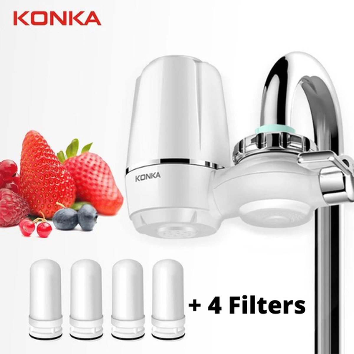 Huucozn 3 stuks kraanfilters 360° draaibaar waterfilter kraan met 10 filterelementen van PP-katoen, universeel kalkfilter, kraan, kraanverlenging voor keuken en badkamer