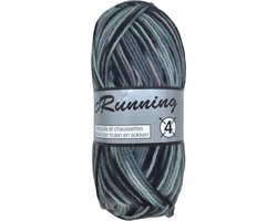 Fils Lammy Running 4 gris chiné (912) Laine à chaussette - 3 pelotes de laine et fil acrylique - taille stylo 3 à 4 mm. - 50 grammes
