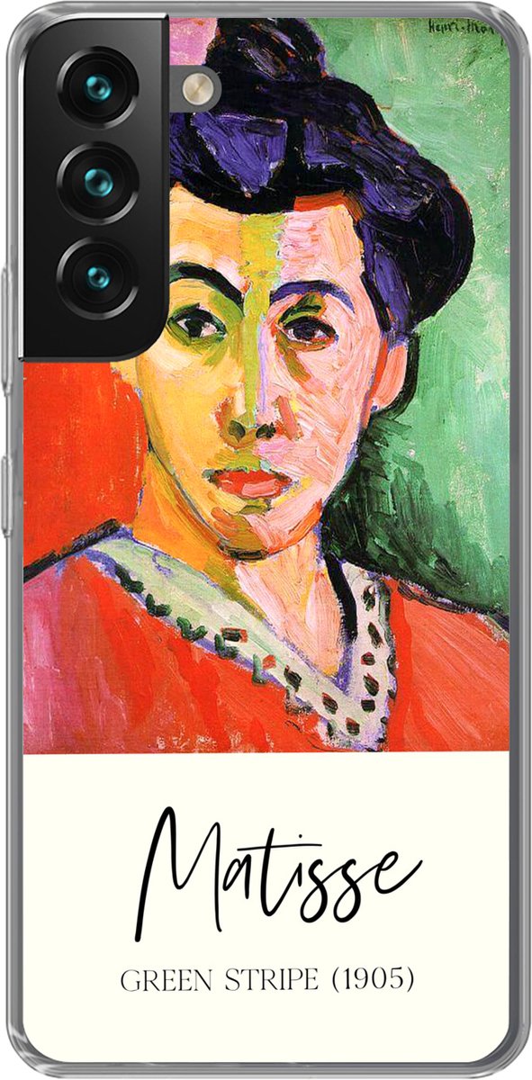 Telefoonhoesje Geschikt voor Samsung Galaxy S22 hoesje - Matisse - Green stripe (1905) - Oude meesters - Siliconen Telefoonhoesje Telefoonhoesje