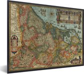 Fotolijst incl. Poster - Historische landkaart van Nederland - 40x30 cm - Posterlijst