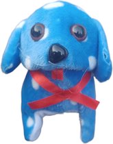 Puppy met geluid- schattig speelgoed hondje blaft en loopt Blauw met witte stip