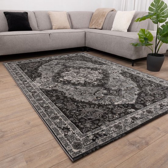 HUGEAR Vintage Woonkamer Tapijt Taupe Vloerkleed Groot 150x210cm Antislip Machinewasbaar Keuken Slaapkamer Eetkamer Wasruimte Kantoor Buiten Vloerkleden Kortpolige Carpet