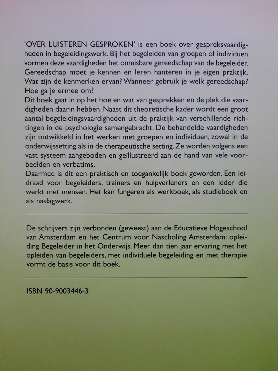 Over luisteren gesproken - back cover