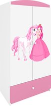 Kocot Kids - Kledingkast babydreams roze prinses paard - Halfhoge kast - Roze