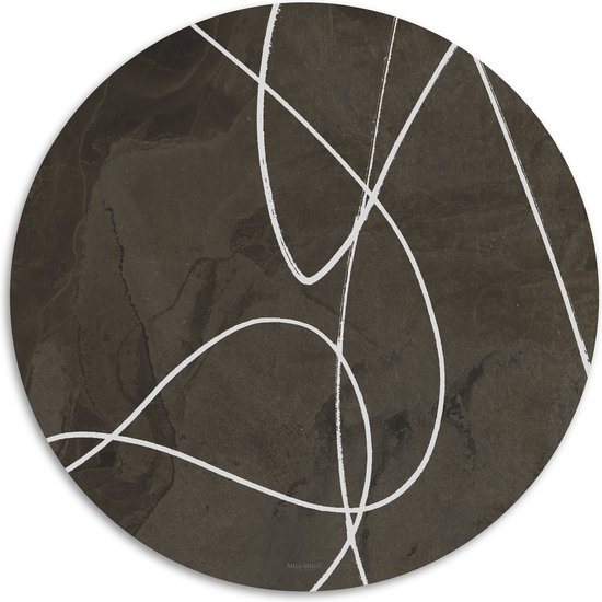 Melli Mello - Abstract Flow - Muurcirkel - Ø50 cm - Wallcircle - Dibond - Woonaccessoire - Kunst - Schilderij