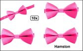 10x Vlinder strik donker roze - Hamston - Festival thema feest party gala feest hollywood