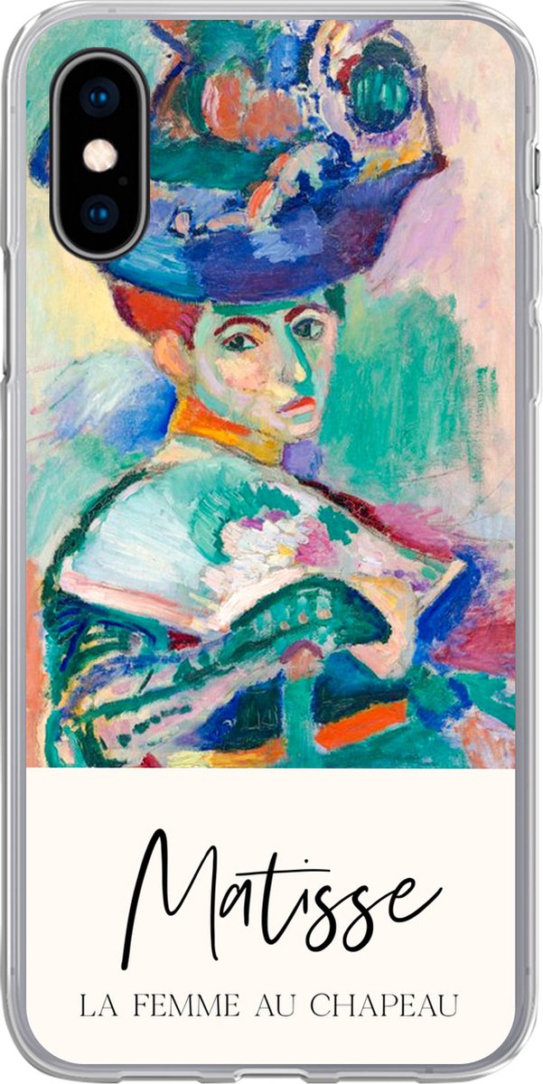 Telefoonhoesje Geschikt voor iPhone X hoesje - La femme au chapeau - Matisse - Kunst - Siliconen Telefoonhoesje Telefoonhoesje