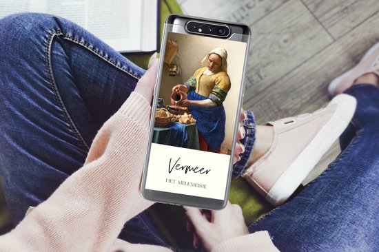 Telefoonhoesje Geschikt voor Samsung Galaxy A80 hoesje - Kunst - Melkmeisje - Vermeer - Siliconen Telefoonhoesje Telefoonhoesje