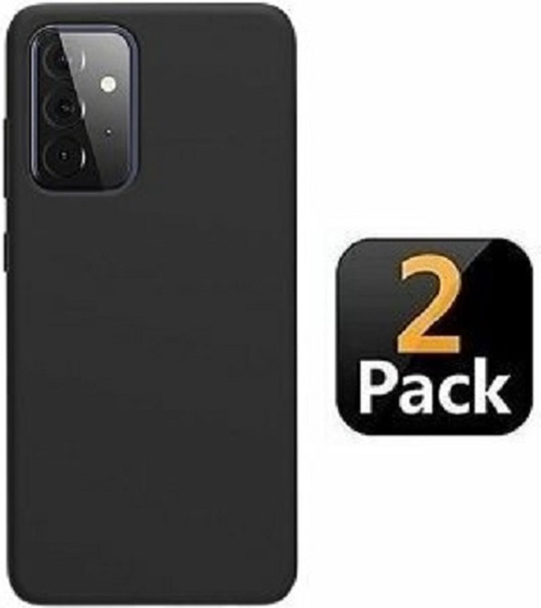 Samsung Galaxy A72 Hoesje Siliconen TPU Zwart 2x