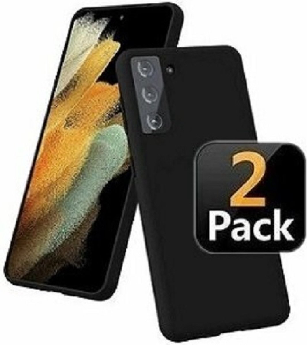 Samsung Galaxy S21 Hoesje Siliconen TPU Zwart 2x