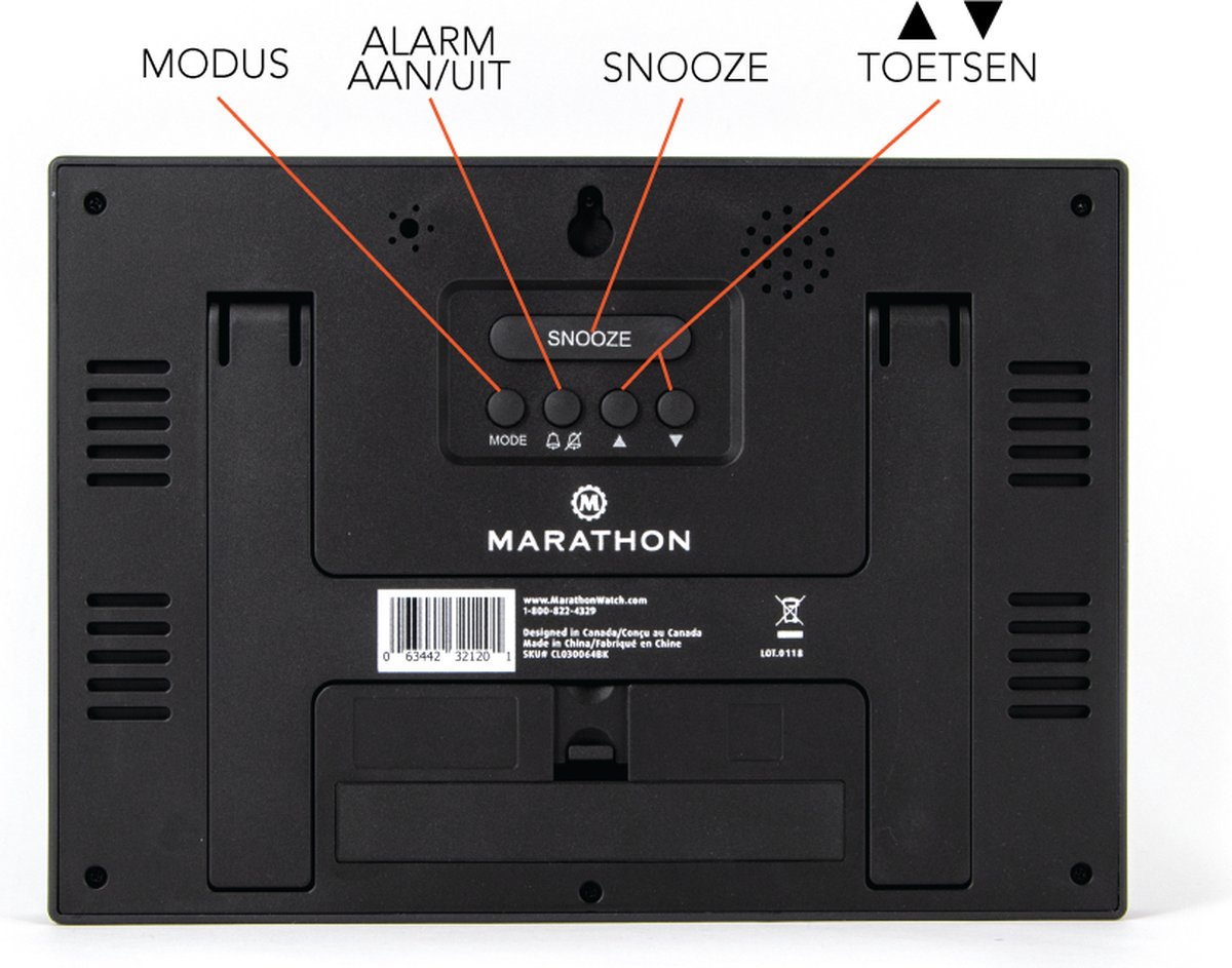 Marathon Calgary Wandklok Groot scherm met grote cijfers duidelijk