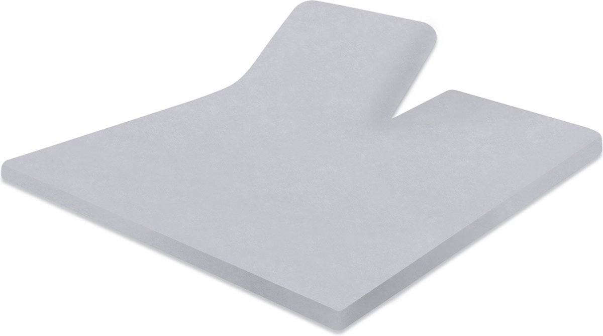 LINNICK Badstof Velours Splittopper Hoeslaken - Hoeslaken 160x200cm - licht grey