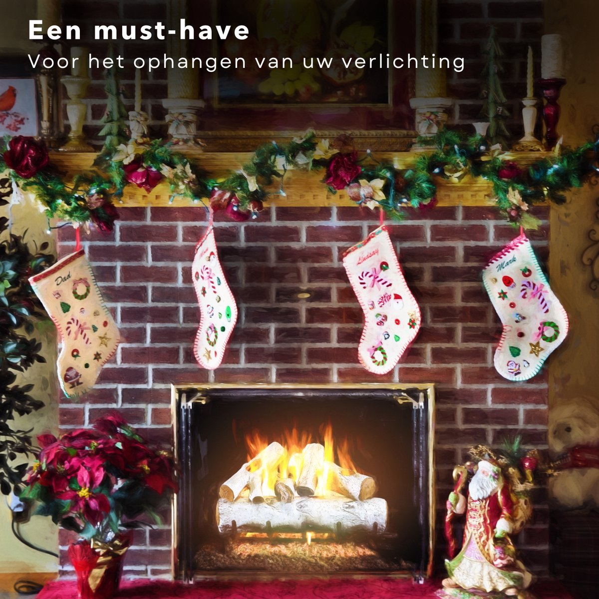 Cheqo® Kerstverlichting Ophangen Ophanghaakjes Haakjes met Zuignap