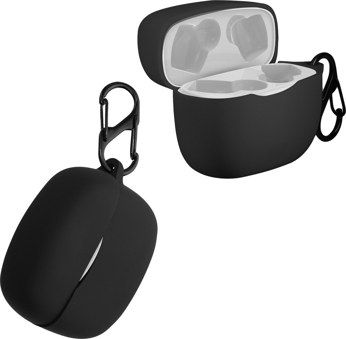 kwmobile Hoes voor JBL Tune 215TWS - Siliconen cover voor oordopjes in zwart