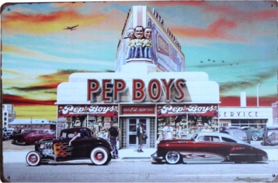 Wandbord - Pep Boys American Diner
