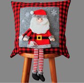 Housse de coussin - Noël - Père Noël aux jambes pendantes - 40 x 40 cm