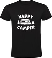 Happy camper Heren T-shirt | Caravan | Kamperen | Vakantie | Zomer | Liefhebber | Verjaardag | Jarig | Zwart