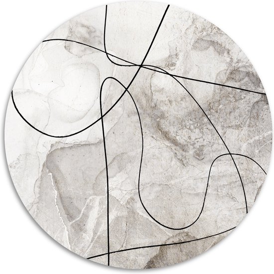 Melli Mello - Abstract Wave - Muurcirkel - Ø 100 - Wallcirkel - Wanddecoratie - Dibond - Woonaccessoire - Kunst - Schilderij