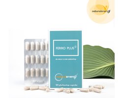 Ferro Plus | 90 Vegan Capsules – Ijzersupplement – Uitputting en Vermoeidheid (1) – Natuurlijke Energie (2) – Concentratie en Geheugen (4,5)