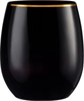 Decorline -24 Luxe Zwart/Goud Stemloze Wijnglazen 355ml