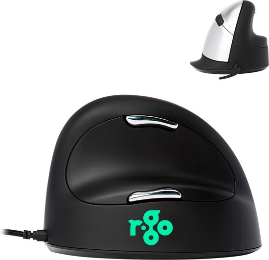 Review: HE Mouse Large, de verticale, anti-RSI muis 4 R-Go Tools R-Go HE Break Mouse, Ergonomische muis, Anti-RSI software, Groot (Handlengte boven 185mm), Rechtshandig, Bedraad